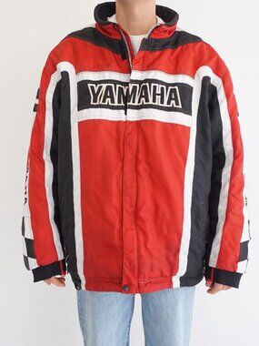 Yamaha Racing Jacket Red Black Moto Paddock Motorsport Streetwear Logo Mens 3X